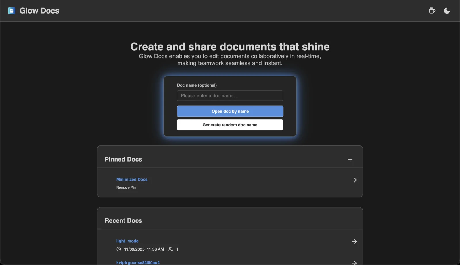 Glow Docs Screenshot 1
